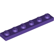 Lego destička 1x6, tmavě fialová (4225141, 4655691)